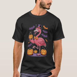 Funny Flamingo Ghosts Halloween Design T-Shirt