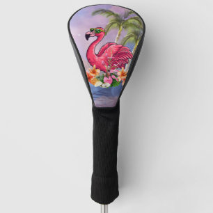 Funny flamingo golf head cover