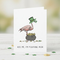 Funny Flamingo Kiss Me I'm Irish St Patrick's Day