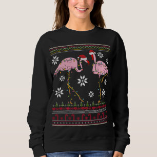 Funny Flamingo Lights Christmas Animals Birds Pink Sweatshirt