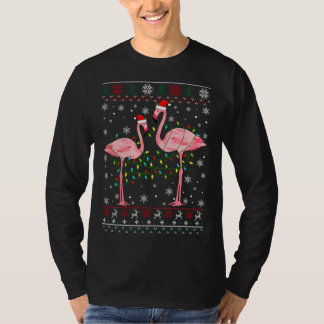 Funny Flamingo Lights Tangled Ugly Sweater Christm