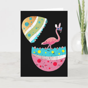 Funny Flamingo Lover Easter Egg Bunny Costume East Card