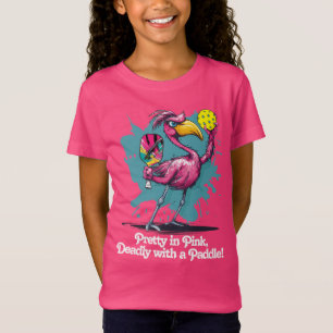 Funny Flamingo Pickleball T-Shirt