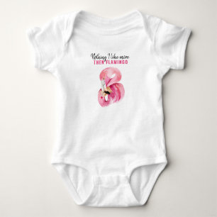 Funny Flamingo Pink  Baby Bodysuit