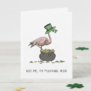 Funny Flamingo St Patrick’s Day Card