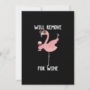 Funny Flamingo Will Remove For Wine Thank You Card