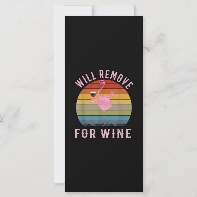 Funny Flamingo Will Remove Wine Cute Flamingo Love (Front)