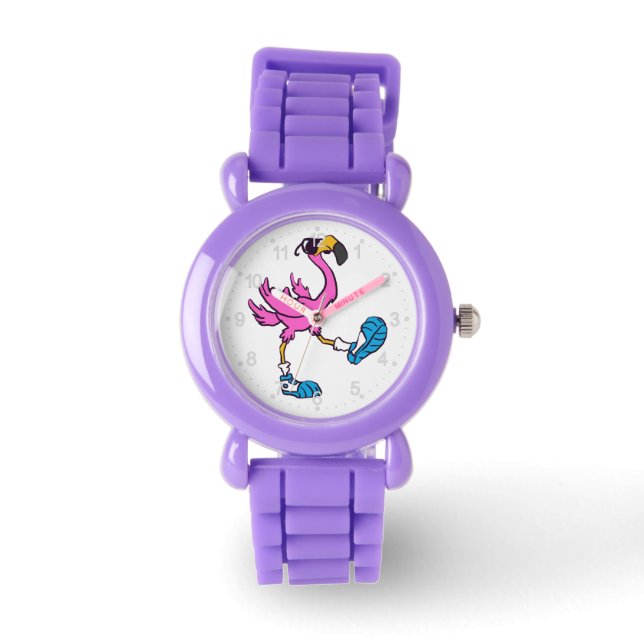 Funny Flamingo with sunglasses | choose back colou Watch (Front)