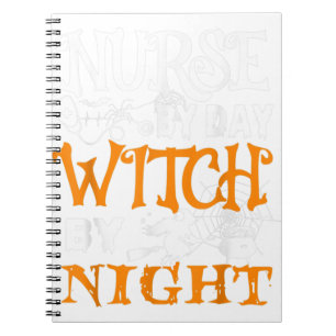 Funny Flight Nurse By Day Witch By Night Halloween Notebook