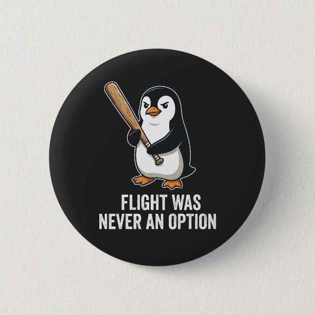 Funny Flightless Bird Penguin Design 6 Cm Round Badge (Front)