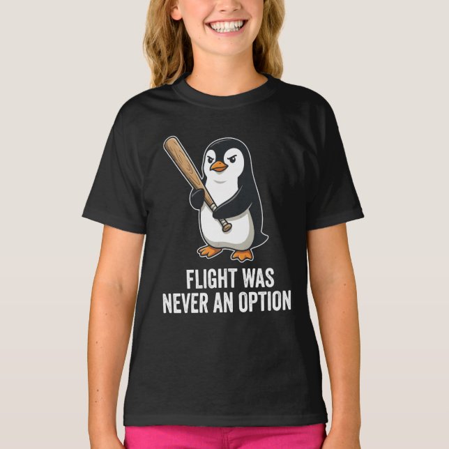 Funny Flightless Bird Penguin Design T-Shirt (Front)