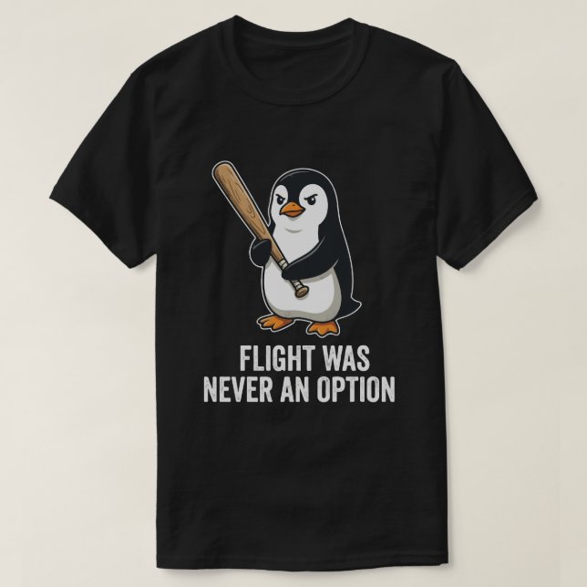 Funny Flightless Bird Penguin Design T-Shirt (Design Front)