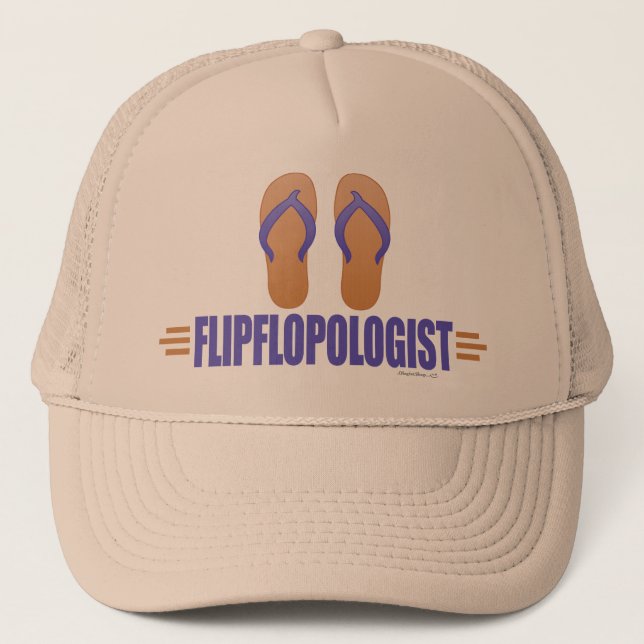 Funny Flip Flops Trucker Hat (Front)