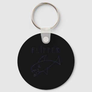 Funny Flipper Fish Die Sarcastic Graphic  Key Ring