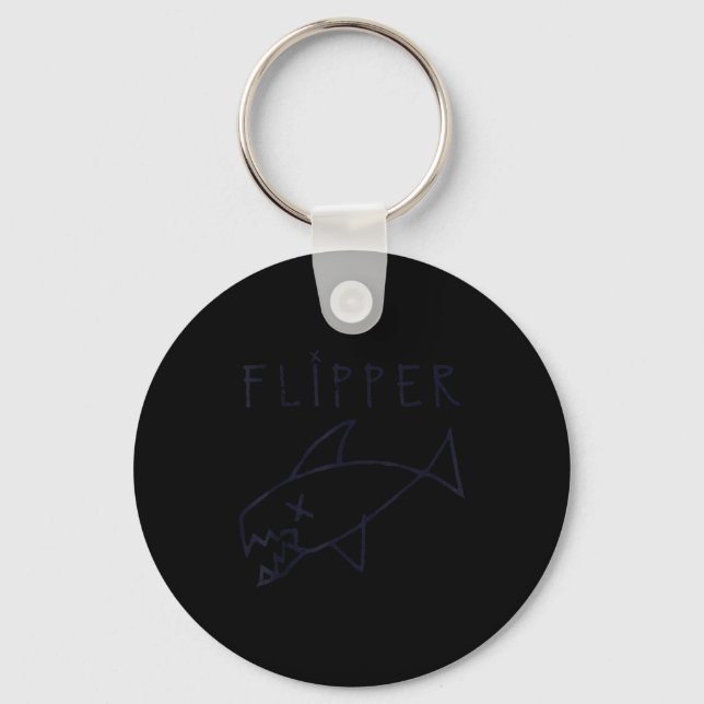 Funny Flipper Fish Die Sarcastic Graphic  Key Ring (Front)
