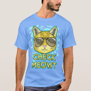 Funny Flirty Cat Pun Humour Cool Kitten Love Check T-Shirt