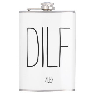 Funny Flirty DILF Hot Dad I'd Like To Custom Name Hip Flask