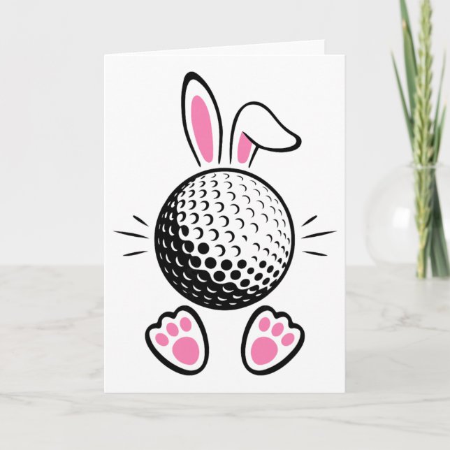 Funny Floppy Bunny Ears Golf Lovers Cute Rabbit Sp Card (Front)