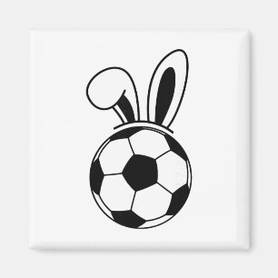 Funny Floppy Bunny Ears Soccer Lovers Cute Rabbit Magnet