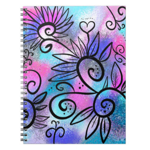 Funny floral art notebook