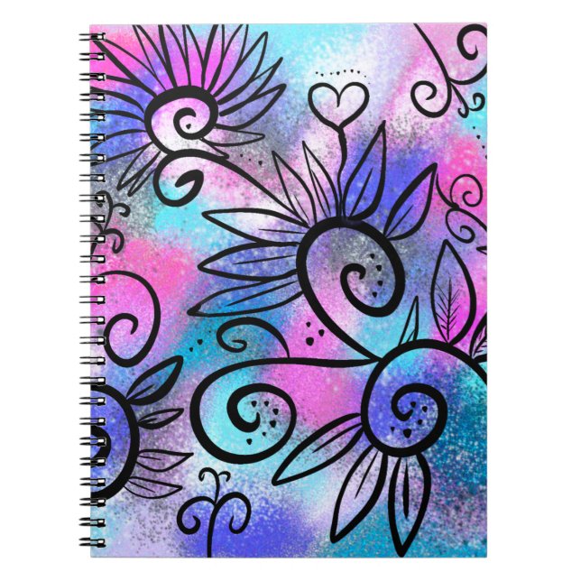 Funny floral art notebook (Front)