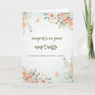 Funny Floral Congratulations Wedding Card