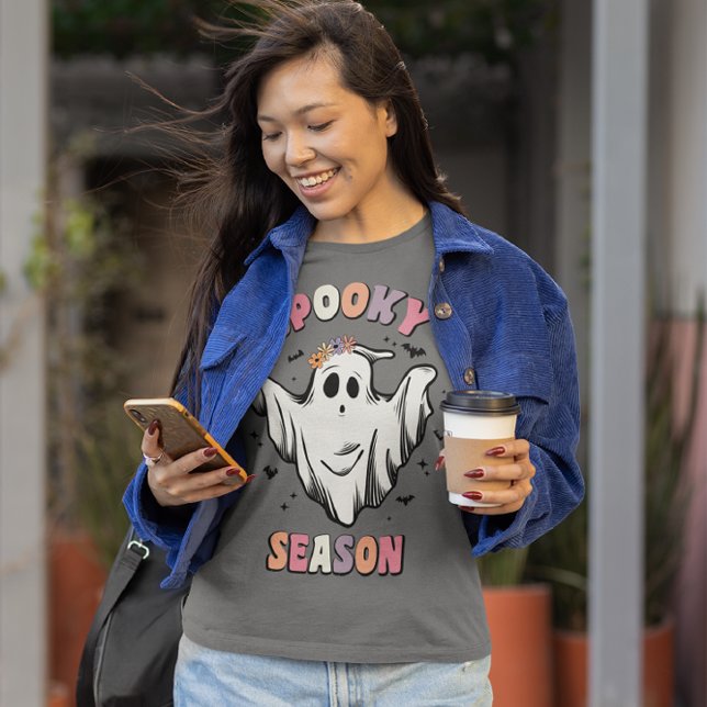 Funny Floral Ghost Spooky Season T-Shirt (Creator Uploaded)