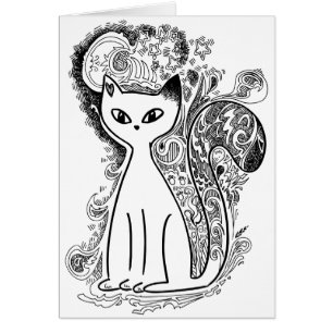 Funny floral pattern cats