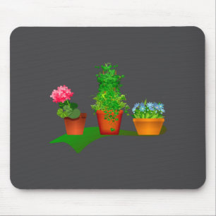 Funny Floral Plant Manager Front And Back Design  Mouse Pad