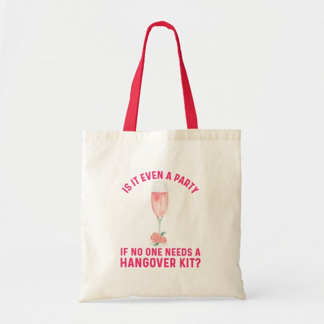 Funny Floral Wine Hangover Kit  Bachelorette  Tote Bag (Front)
