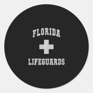 Funny Florida Lifeguards Off Duty Summer Pool Beac Classic Round Sticker