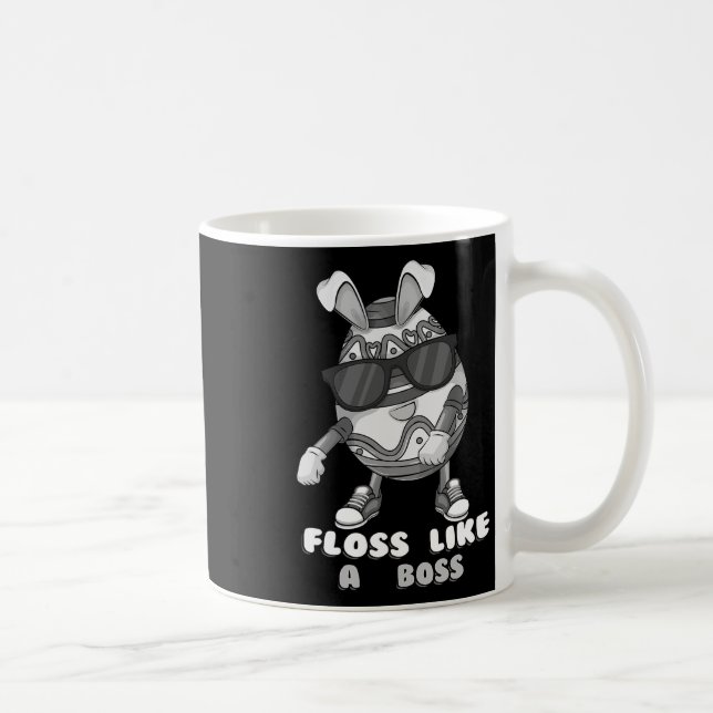 Funny Floss Like A Boss Cute Flossing Easter Egg K Coffee Mug (Right)