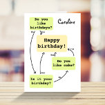 Funny flow chart for colleague birthday card<br><div class="desc">🌶️ Put a smile on a face with this funny birthday card for colleague! - Simply click to personalise this design 🔥 My promises - This design has unique hand drawn elements (drawn my me!) - It is designed with you in mind 🙏 Thank you for supporting my small business...</div>