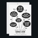 Funny Flow Chart Wedding Save the Date<br><div class="desc">This save the date will make your guests laugh while also telling them your wedding date! Click the "Edit using Design Tool" button to edit the text colours,  background colour,  and more.</div>