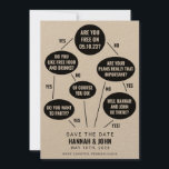 Funny Flow Chart Wedding Save the Date<br><div class="desc">This save the date will make your guests laugh while also telling them your wedding date! Click the "Edit using Design Tool" button to edit the text colours,  background colour,  and more.</div>
