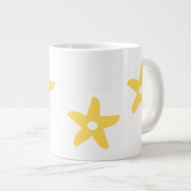 Funny Flowef Large Coffee Mug (Front Right)