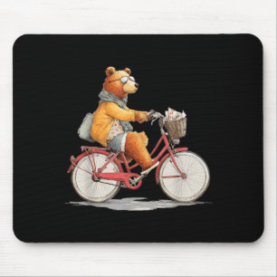 Funny Flower Bike Costume with Teddy Bear for Boys Mouse Pad