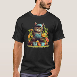 Funny Flower gardening Cat Costume for Man and Wom T-Shirt