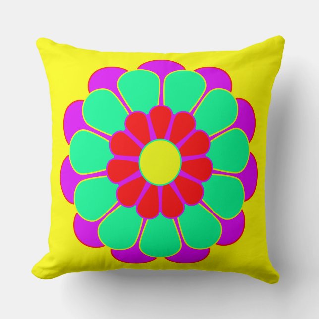 Funny Flower Power Bloom I Cushion (Front)