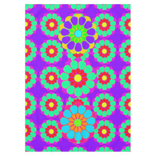 Funny Flower Power Bloom I II III Tablecloth