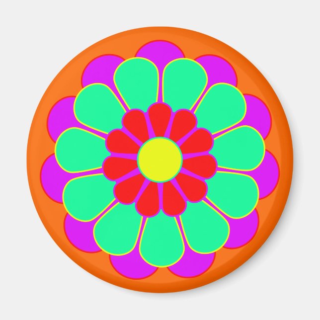 Funny Flower Power Bloom I Magnet (Front)