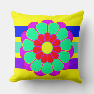Funny Flower Power Bloom I + your backgr. & idea Cushion