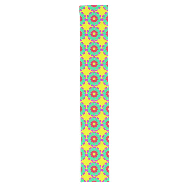 Funny Flower Power Bloom I + your backgr. & idea Long Table Runner (Front)