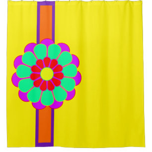 Funny Flower Power Bloom I + your backgr. & idea Shower Curtain