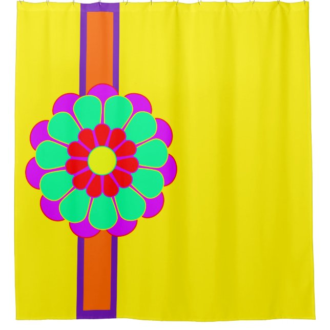 Funny Flower Power Bloom I + your backgr. & idea Shower Curtain (Front)