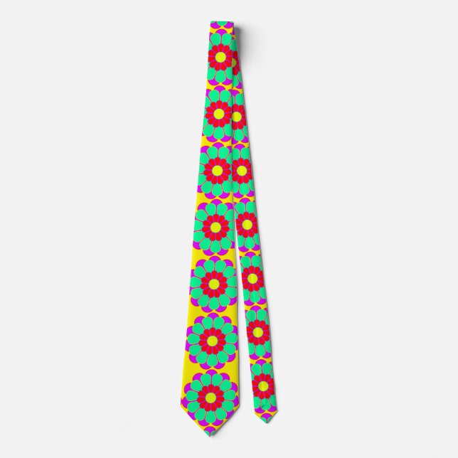 Funny Flower Power Bloom I + your backgr. & idea Tie (Front)
