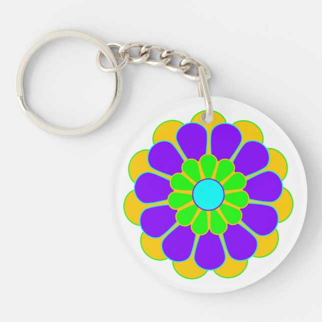Funny Flower Power Bloom II Key Ring (Front)