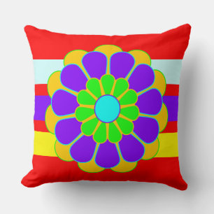 Funny Flower Power Bloom II + your backgr. & idea Cushion