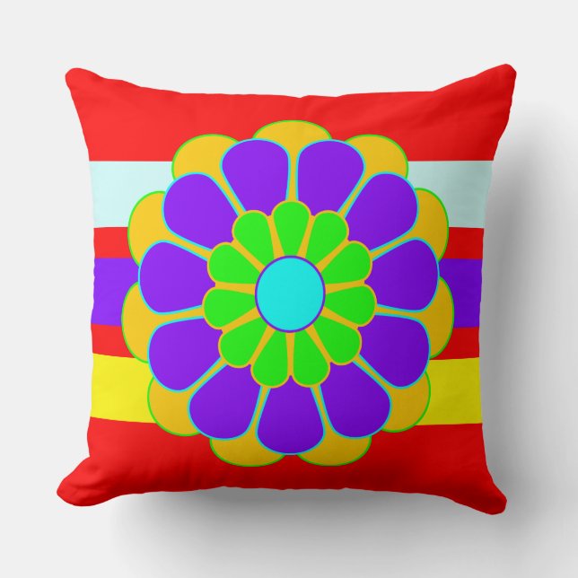 Funny Flower Power Bloom II + your backgr. & idea Cushion (Front)