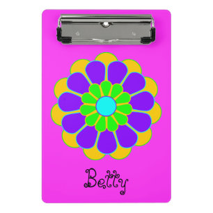 Funny Flower Power Bloom II + your backgr. & idea Mini Clipboard